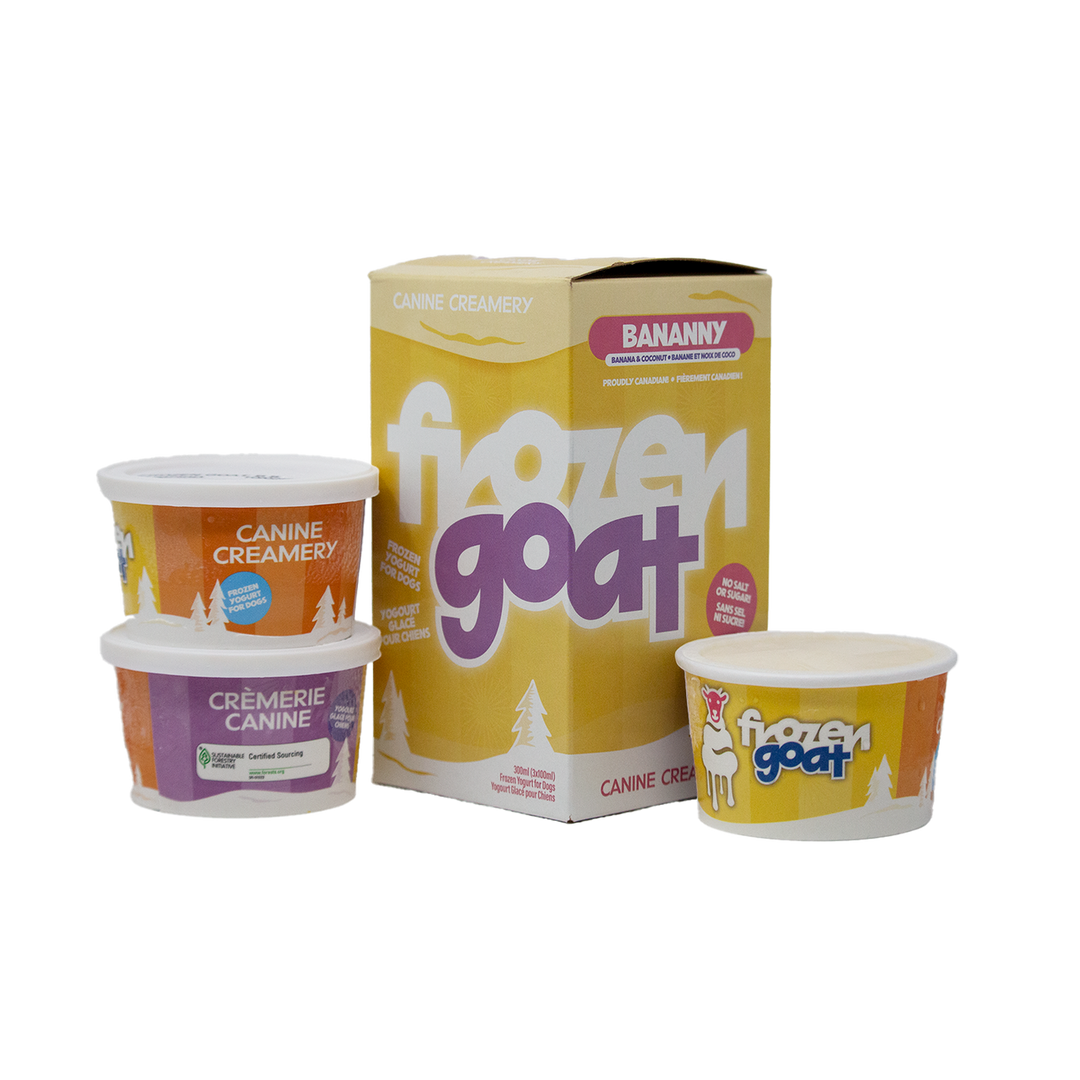 Big Country Raw - Yogourt Glacé au Lait de Chèvre, Bananny - Supplément Congelé pour Chiens