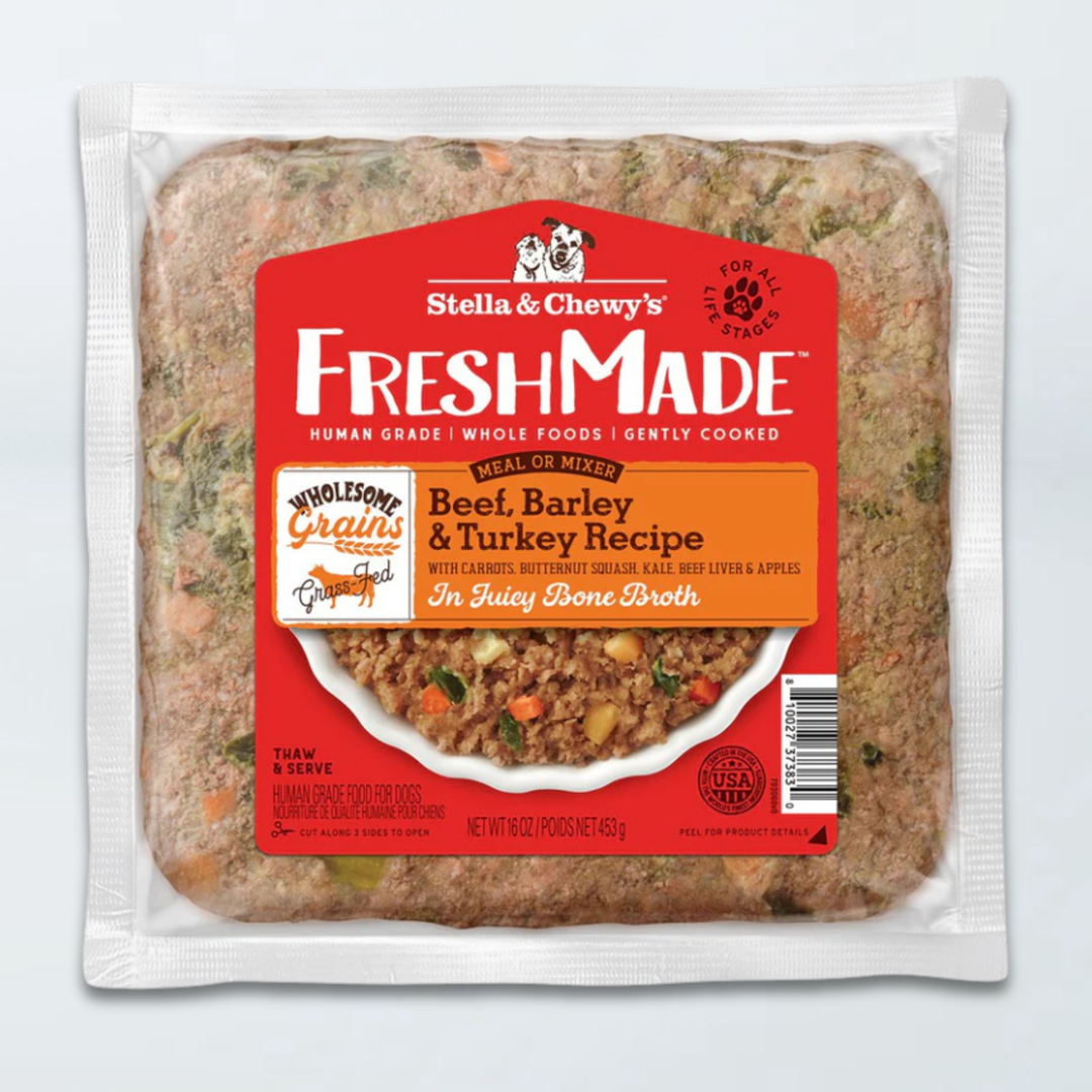 Stella & Chewy's FreshMade - Boeuf, Orge et Dinde - Nourriture Cuite Congelée pour Chiens