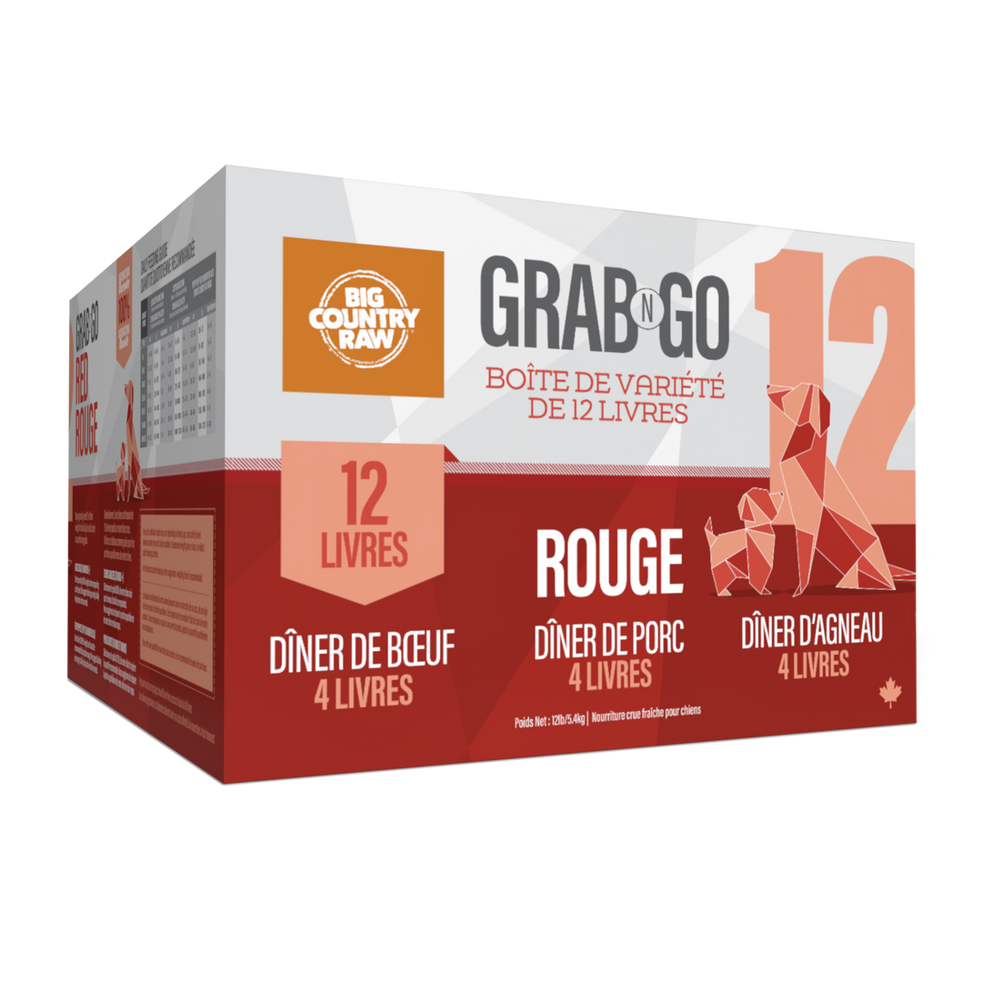 Big Country Raw Grab N Go - Viande Rouge - Nourriture Crue Congelée pour Chiens