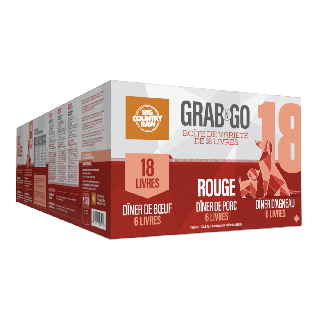 Big Country Raw Grab N Go - Viande Rouge - Nourriture Crue Congelée pour Chiens