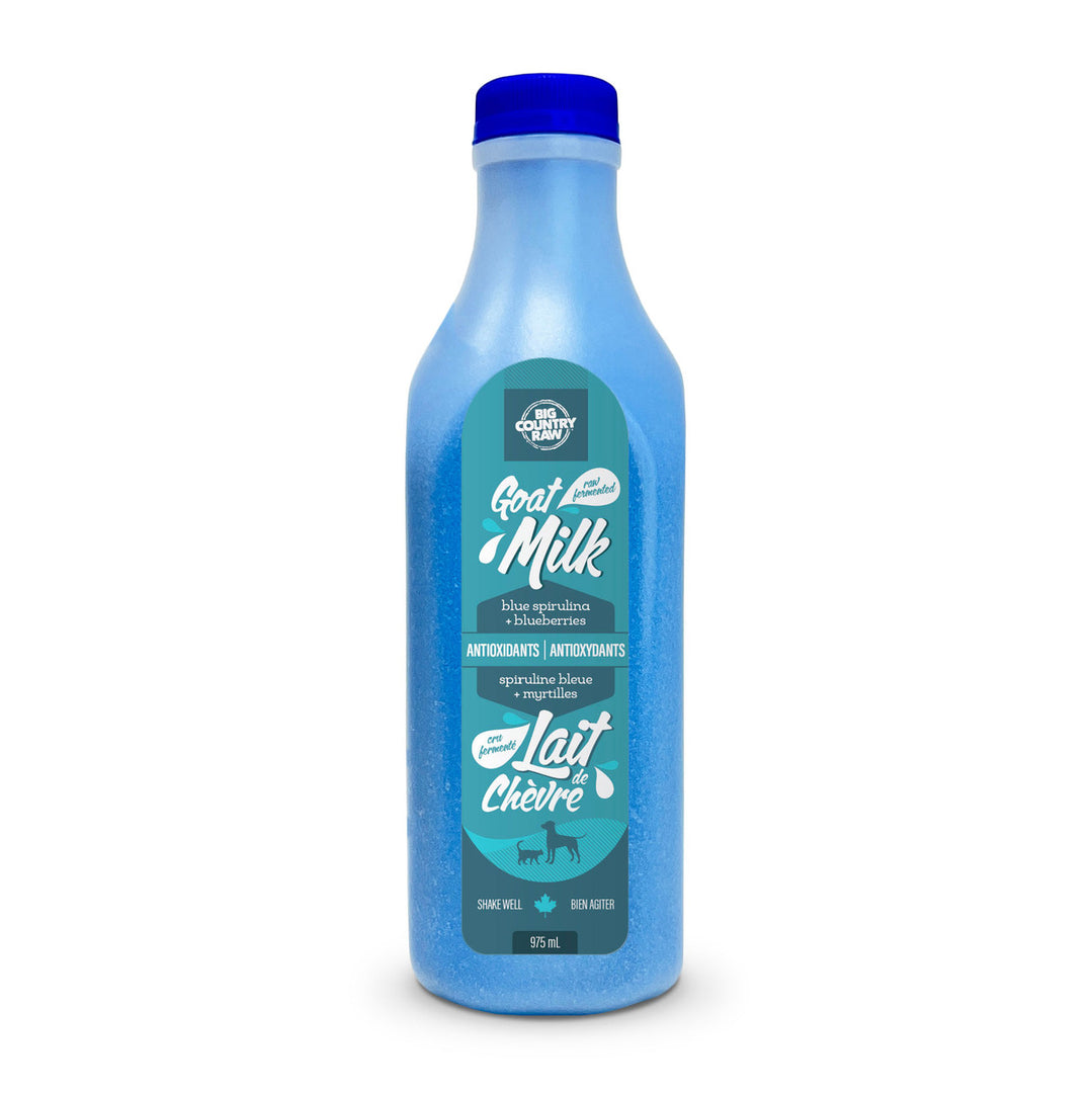 Big Country Raw - Lait de Chèvre Cru Antioxydants (Bleu) - Supplément Congelé pour Chiens