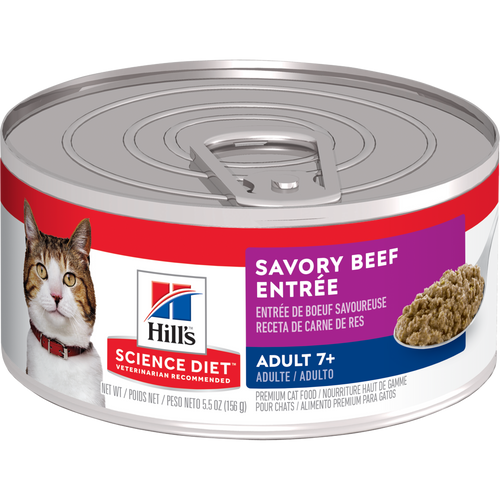 Hill's Science Diet - Chat Senior 7+ Pâté de Boeuf - Nourriture Humide pour Chats