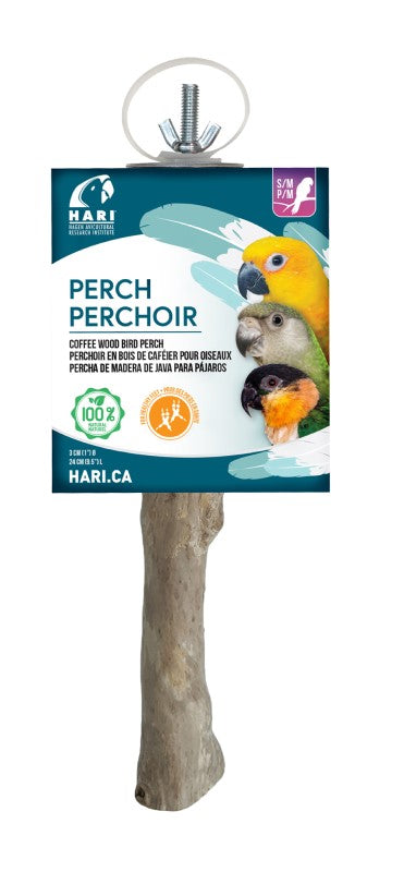 *HARI Perchoir en Bois de Caféier S/M Perroquets