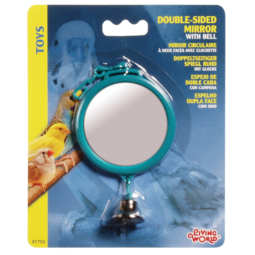 Living World - Miroir Circulaire Double Face avec Clochette - Jouet pour Oiseaux