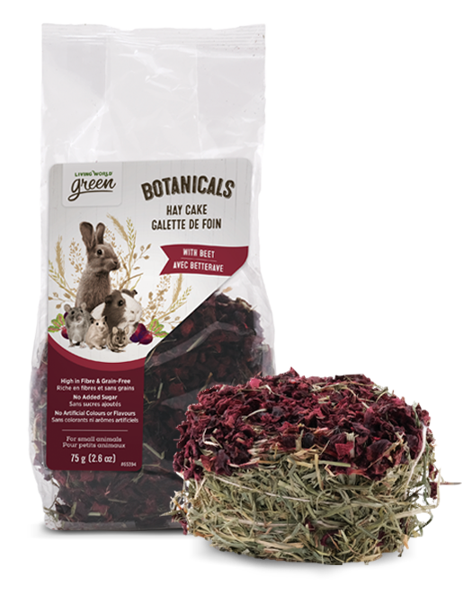 Living World Green - Galette de Foin Botanicals à la Betterave - Gâteries pour Rongeurs