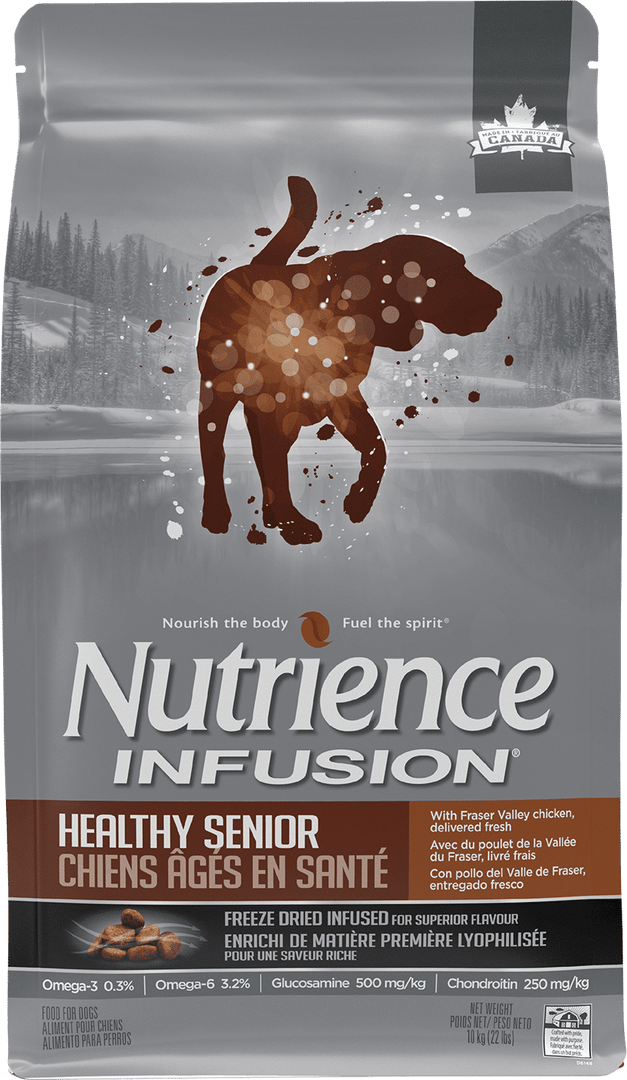 Nutrience Infusion - Chiens Âgés en Santé Poulet de la Vallée du Fraser avec Infusion de Foie Lyophilisée  - Nourriture Sèche pour Chiens Âgés