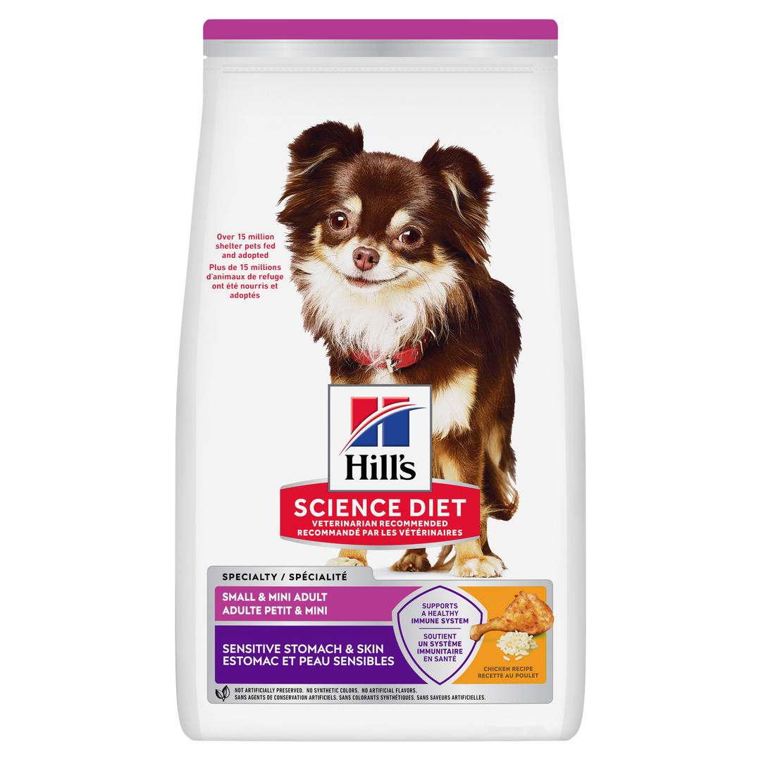 Hill's Science Diet - Estomac et Peau Sensibles, Poulet - Nourriture Sèche pour Chiens Adultes de Miniatures et Petites Races