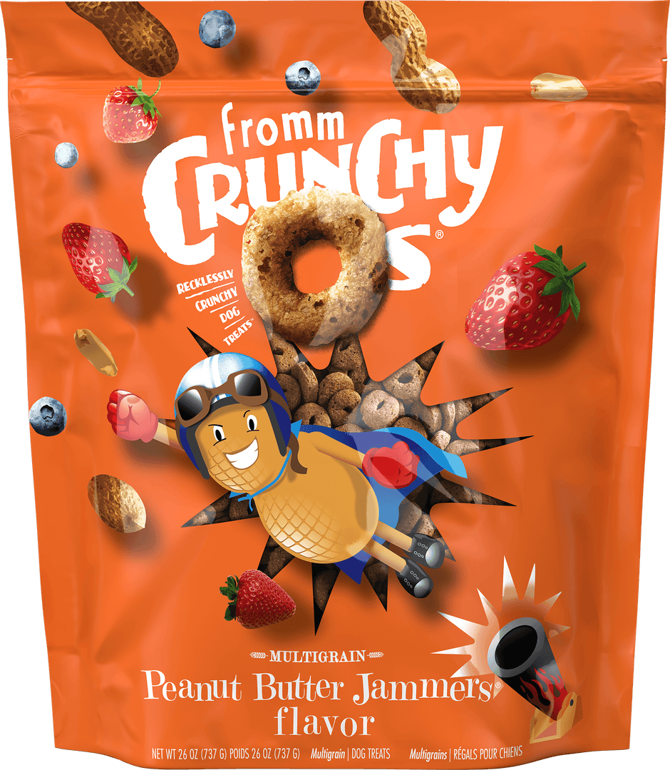 Fromm Crunchy O's - Peanut Butter Jammers - Gâteries Croquantes Multigrains pour Chiens