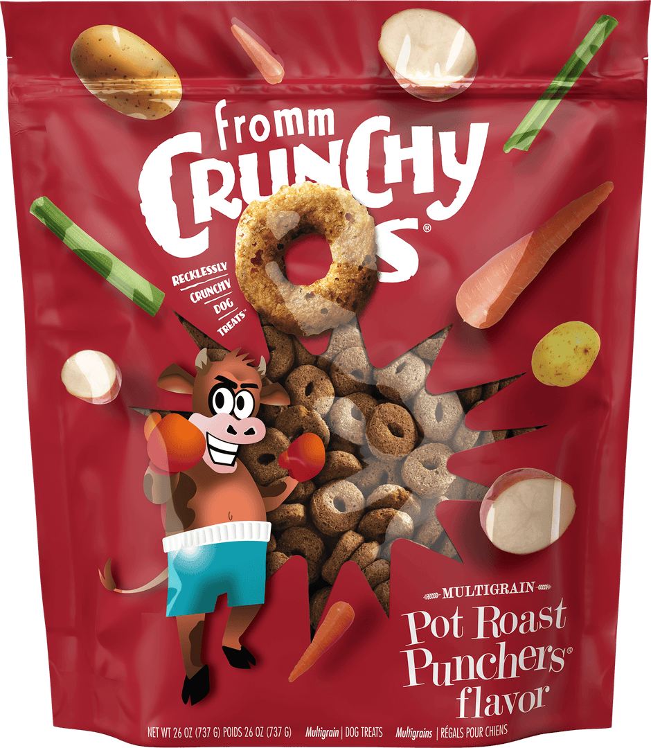 Fromm Crunchy O's - Pot Roast Punchers - Gâteries Croquantes Multigrains pour Chiens