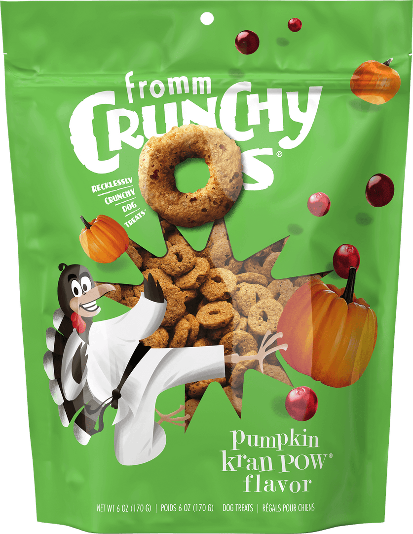 Fromm Crunchy O's - Slammom' Smoked Salmon - Gâteries Croquantes Multigrains pour Chiens