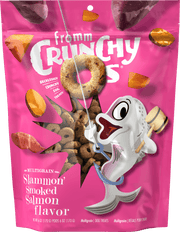 Fromm Crunchy O's - Slammom' Smoked Salmon - Gâteries Croquantes Multigrains pour Chiens