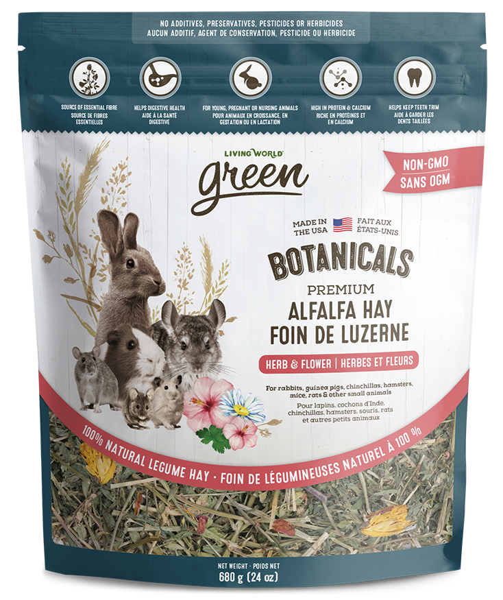 LW GREEN Nourriture Rongeur Foin de Luzerne Botanicals Herbes & Fleurs 680g