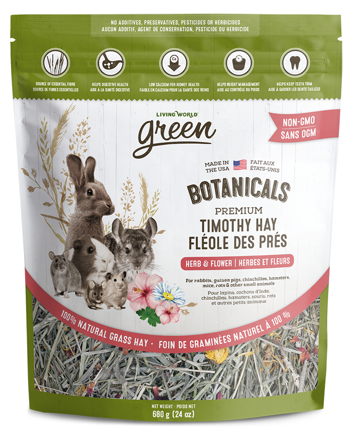 Living World Green - Fléole des Prés Botanicals aux Herbes et Fleurs - Foin pour Rongeurs