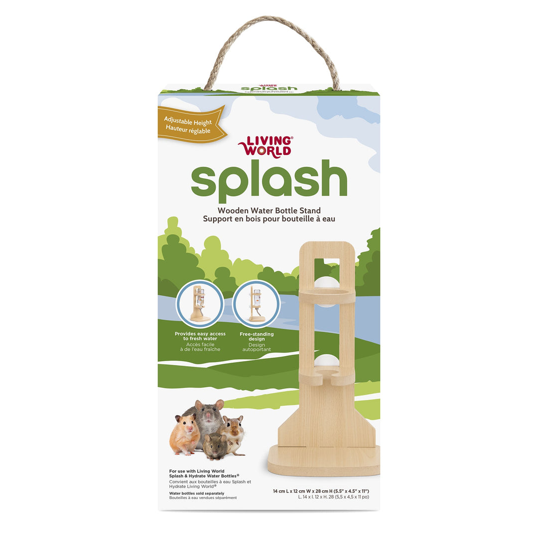 LW Support en Bois Splash pour Bouteille à Eau 14x12x28cm