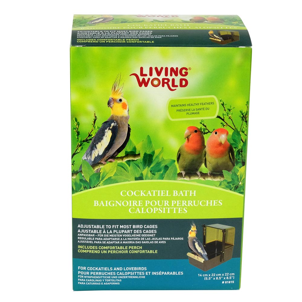 Living World - Baignoire Extérieure avec Couvercle - Baignoire pour Calopsittes