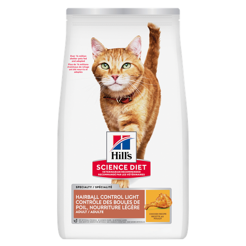 Hill's Science Diet - Contrôle des Boules de Poils, Légère, Poulet - Nourriture Sèche pour Chats Adultes