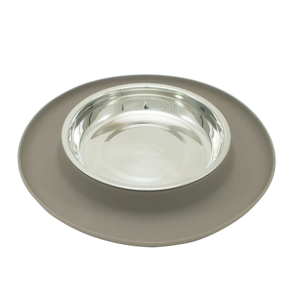 Messy Cats - Gamelle Simple en Acier Inoxydable avec Base en Silicone - Bol pour Chats