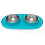 Voir l’image dans la galerie, Messy Mutts - Gamelle Double en Acier Inoxydable avec Base en Silicone - Bol pour Chiens