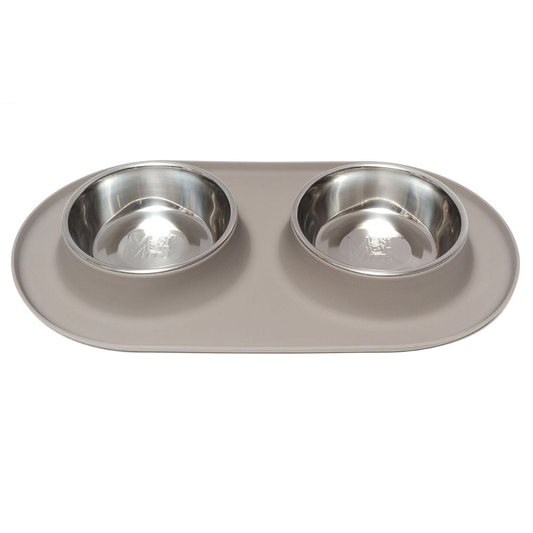 Messy Mutts - Gamelle Double en Acier Inoxydable avec Base en Silicone - Bol pour Chiens
