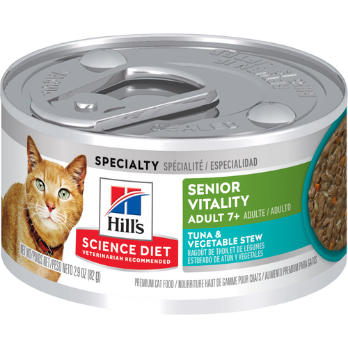 Hill's Science Diet Healthy Cuisine - Chat Senior 7+ Vitalité Ragoût de Thon et Légumes - Nourriture Humide pour Chats