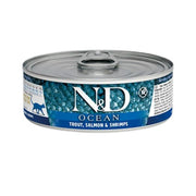 Famina N&D Océan - Chat Truite, Saumon et Crevettes - Nourriture Humide Sans Grains pour Chats