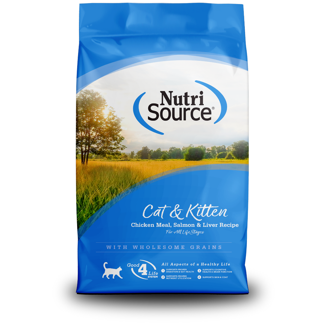 NutriSource - Chat & Chaton Poulet, Saumon et Foie - Nourriture Sèche pour Chats