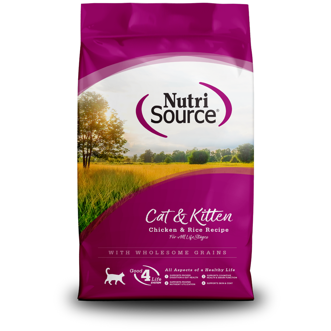 NutriSource - Chat & Chaton Poulet et Riz - Nourriture Sèche pour Chats