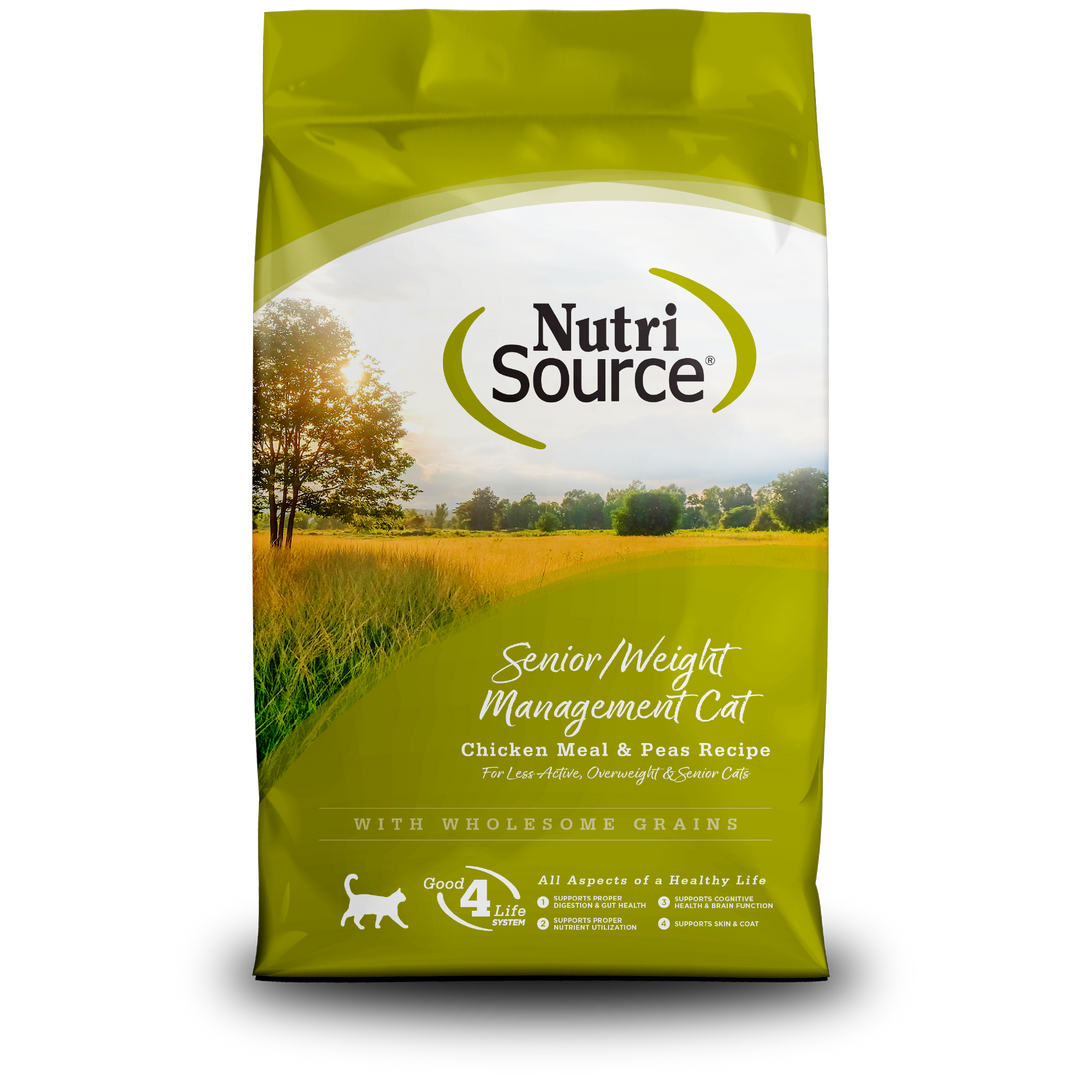NutriSource - Gestion du Poids, Poulet et Pois - Nourriture Sèche pour Chats Seniors