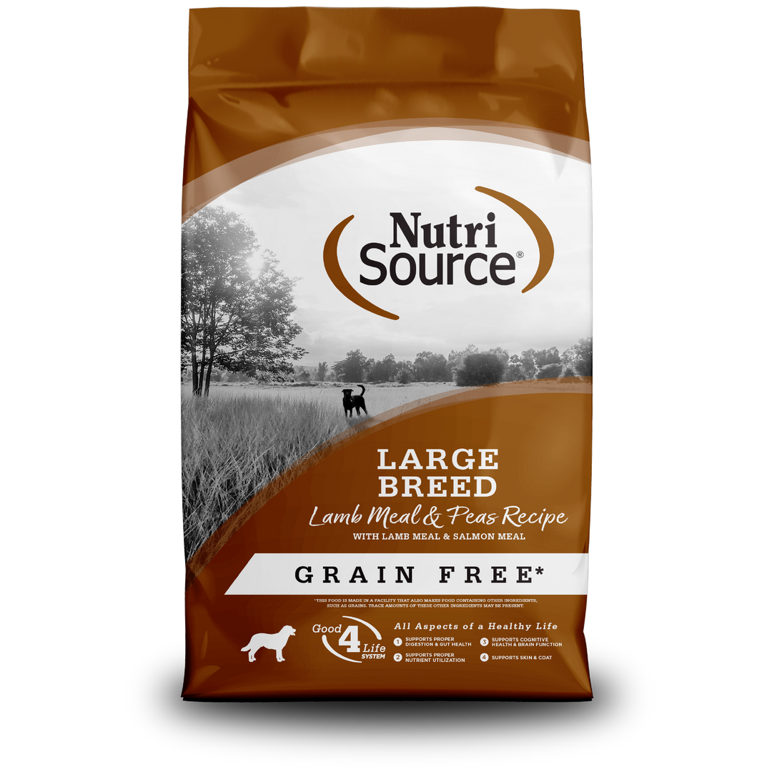 NutriSource - Chien Grande Race Agneau et Pois - Nourriture Sèche Sans Grains pour Chiens