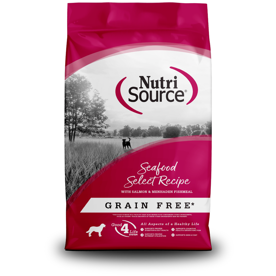 NutriSource - Chien Fruits de Mer (Seafood Select) - Nourriture Sèche Sans Grains pour Chiens