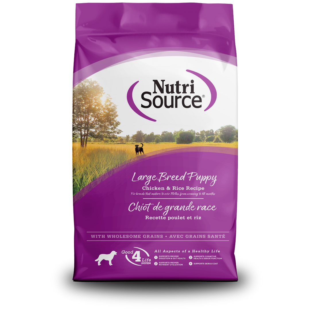 NutriSource - Chiot Grande Race - Poulet et Riz - Nourriture Sèche pour Chiens