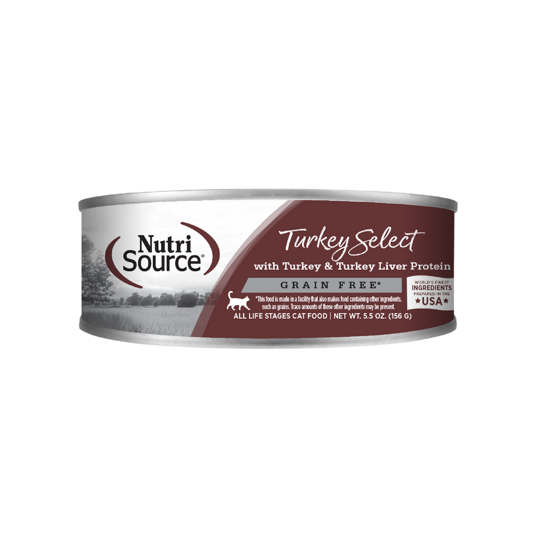 NutriSource - Chat "Turkey Select" Pâté de Dinde et Foie de Dinde - Nourriture Humide Sans Grains pour Chats