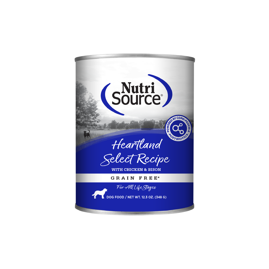 NutriSource - Chien Pâté de Bison et Poulet (Heartland Select) - Nourriture Humide Sans Grains pour Chiens
