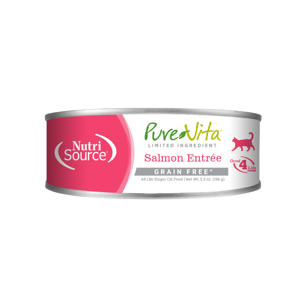 NutriSource PureVita - Chat Pâté de Saumon à Ingrédients Limités - Nourriture Humide Sans Grains pour Chats