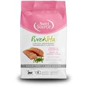 NutriSource PureVita - Saumon et Pois - Nourriture Sèche Sans Grains à Ingrédients Limités pour Chats