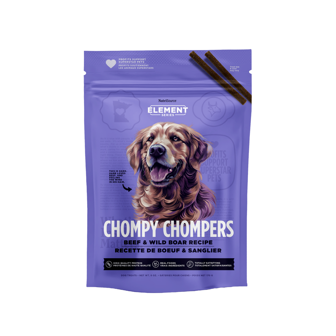 NutriSource Element Chompy Chompers - Boeuf et Sanglier - Gâteries Tendres pour Chiens
