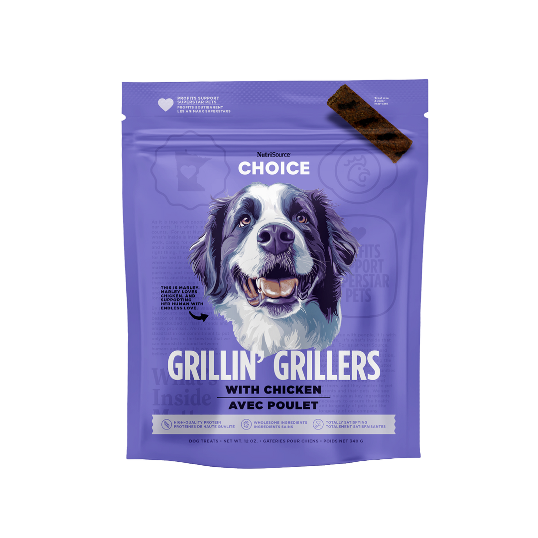 NutriSource Grillin' Grillers - Poulet - Gâteries Tendres pour Chiens