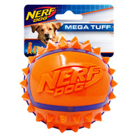 Nerf Dog - Balle Bicolore à Crampons en TPR 8.9 cm - Jouet à Lancer et à Rapporter pour Chiens