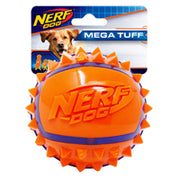 Nerf Dog - Balle Bicolore à Crampons en TPR 8.9 cm - Jouet à Lancer et à Rapporter pour Chiens