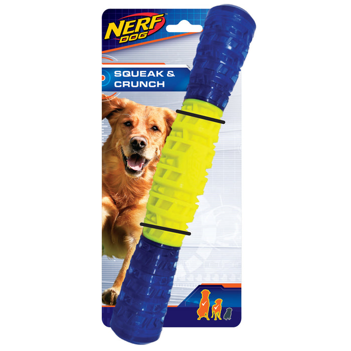 Nerf Dog - Bâton Croquant avec Couineur 28.75 cm - Jouet à Lancer et à Rapporter pour Chiens