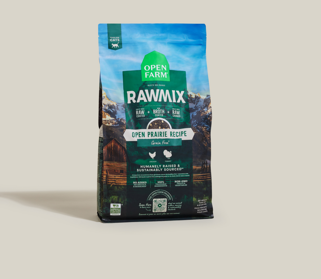 Open Farm RawMix - Chat Recette des Prairies - Nourriture Sèche Sans Grains pour Chats