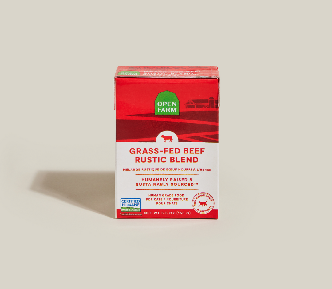 Open Farm - Chat Mélange Rustique de Boeuf Nourri à l'Herbe - Nourriture Humide Sans Grains pour Chats en Tetra Pak