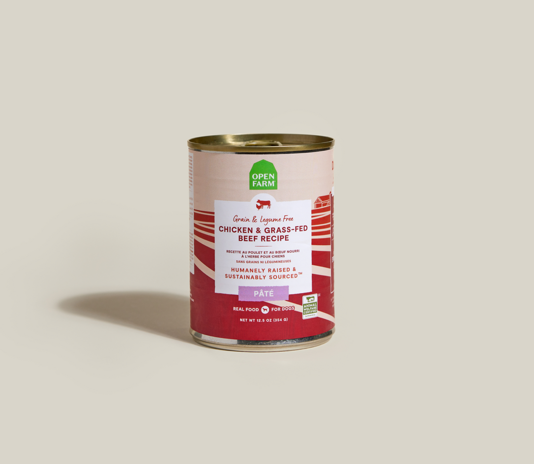Open Farm - Pâté de Poulet et Boeuf Nourri à l'Herbe - Nourriture Humide Sans Grains ni Légumineuses pour Chiens