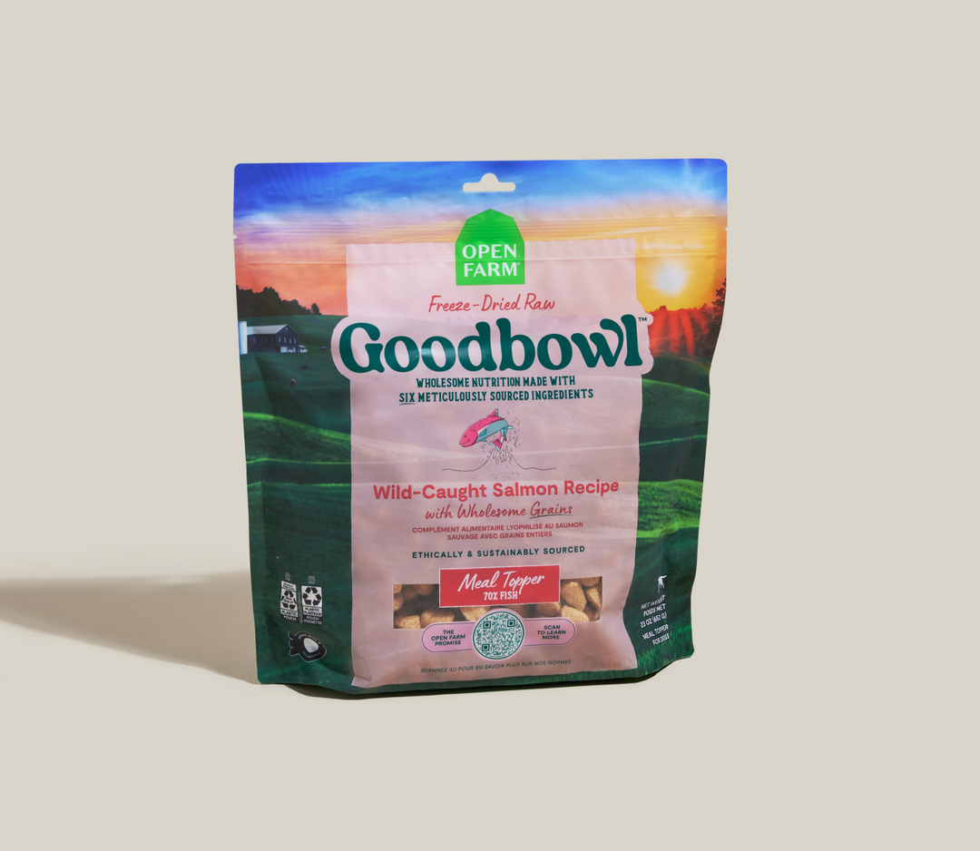 Open Farm GoodBowl - Chien Saumon Sauvage et Grains Entiers - Nourriture Sèche Lyophilisée pour Chiens