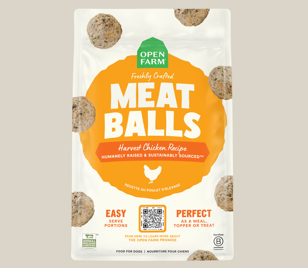 Open Farm - Boulettes de Poulet de Récolte - Nourriture ou Garniture Surgelées pour Chiens