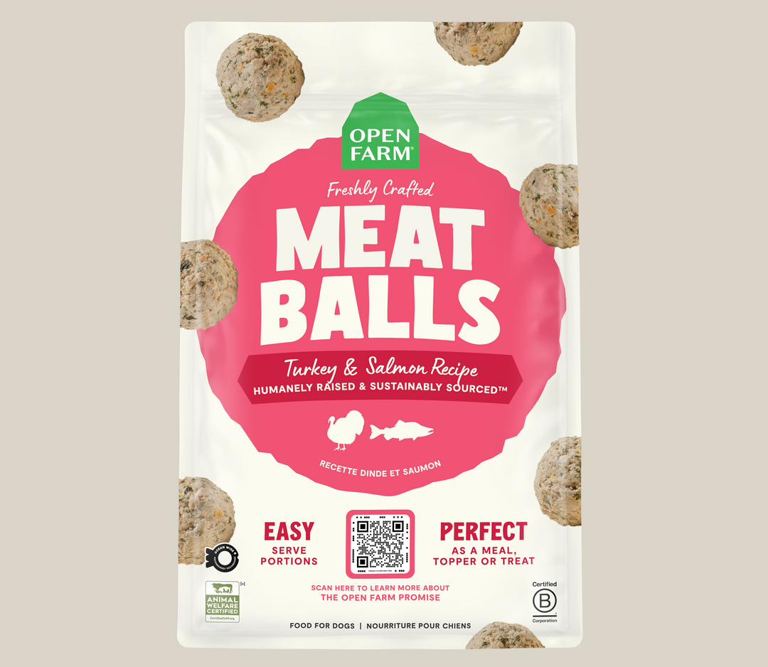 Open Farm - Boulettes de Dinde et Saumon - Nourriture ou Garniture Surgelées pour Chiens