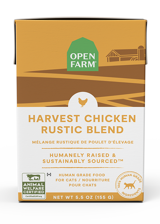 Open Farm - Mélange Rustique de Poulet d'Élevage - Nourriture Humide Sans Grains pour Chats en Tetra Pak
