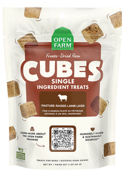 Open Farm Cubes - Foie d'Agneau Élevé au Pâturage - Gâteries Lyophilisées en Cubes pour Chiens