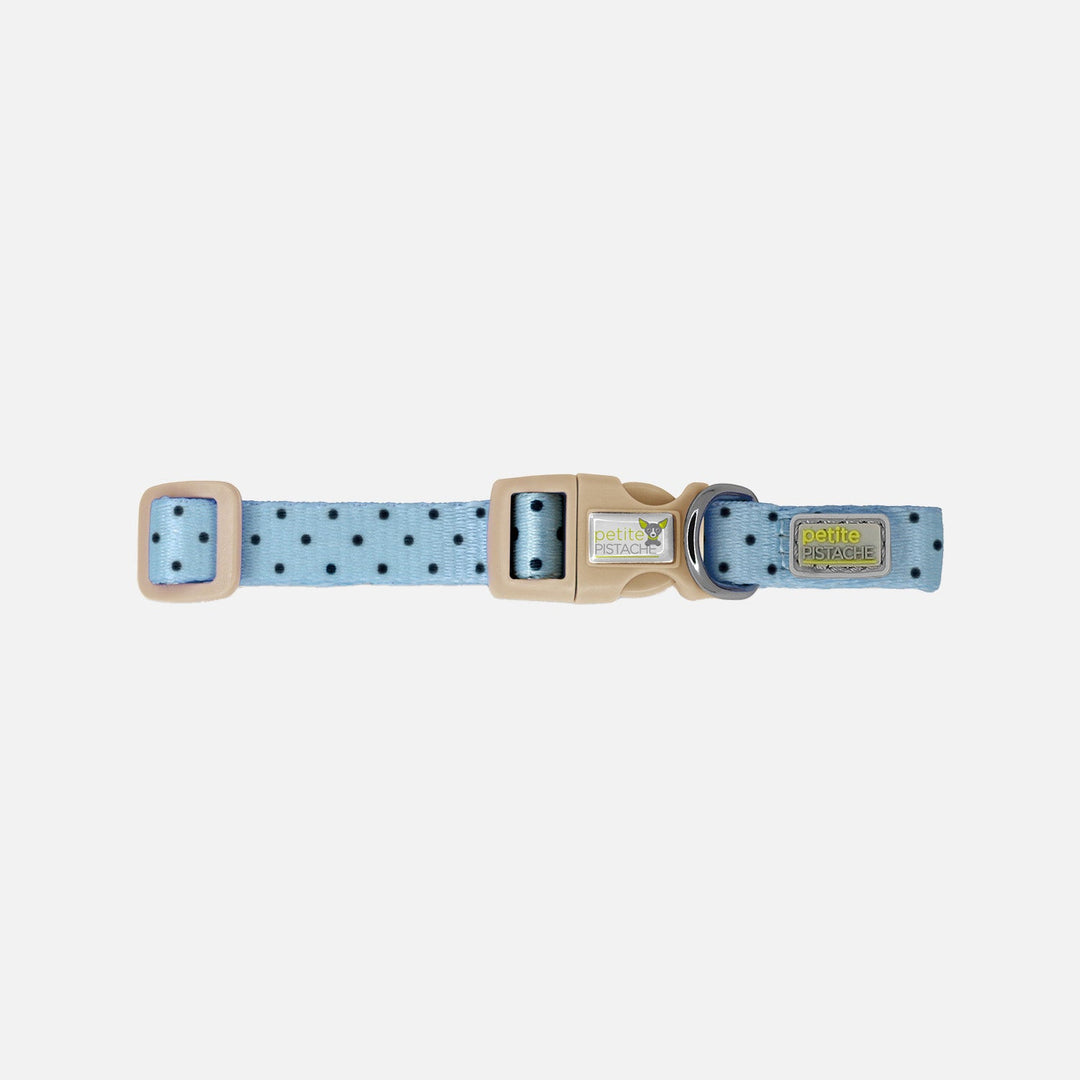 PETITE PISTACHE Collier Motif Pois Bleu XS
