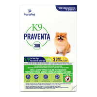 K9 PRAVENTA 360 Chien 4.5kg et Moins, Contient 3 Dose